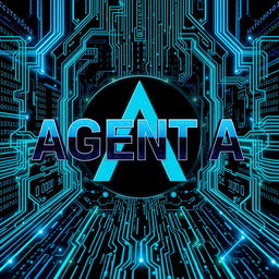 The phrase 'AGENT A' displayed in large, bold letters prominently in the foreground, set against a striking cyberwarfare background