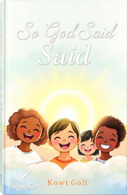 A heartwarming book cover featuring smiling children with diverse backgrounds, basking in a warm, gentle light that symbolizes hope and unity