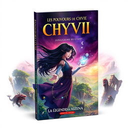 A captivating book cover design for 'Les Pouvoirs de Chyvie BITOKI: La Légende de Aizena'