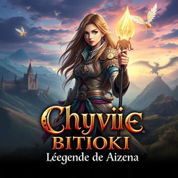 An enchanting fantasy book cover design for 'Chyvie BITOKI: La Légende de Aizena'