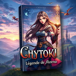An enchanting fantasy book cover design for 'Chyvie BITOKI: La Légende de Aizena'
