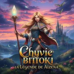 An enchanting fantasy book cover design for 'Chyvie BITOKI: La Légende de Aizena'