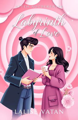 A beautiful book cover for a romance novel titled 'Labyrinth of Love'