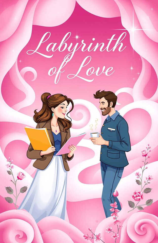 A beautiful book cover for a romance novel titled 'Labyrinth of Love'