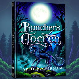 A vibrant and eye-catching book cover design featuring an intricate, fantasy-style landscape with a dark, enchanted forest in the background
