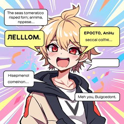 A humorous meme featuring a character inspired by popular anime aesthetics, depicted in a playful and exaggerated manner