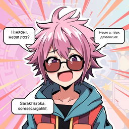 A humorous meme featuring a character inspired by popular anime aesthetics, depicted in a playful and exaggerated manner