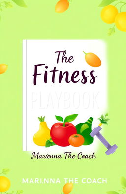 A warm and inviting front book cover for a health and nutrition guide titled "The Fitness Playbook" by "Marianna The Coach"