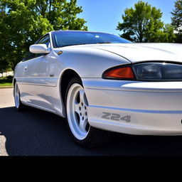 A stunning 1998 Chevrolet Cavalier Z24, featuring a pristine white body and matching white wheels
