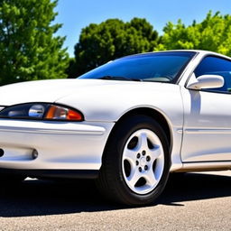 A stunning 1998 Chevrolet Cavalier Z24, featuring a pristine white body and matching white wheels
