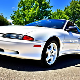 A stunning 1998 Chevrolet Cavalier Z24, featuring a pristine white body and matching white wheels