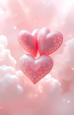 A delicate, artistic representation of fragile hearts intertwined in a soft, dreamy atmosphere