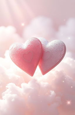 A delicate, artistic representation of fragile hearts intertwined in a soft, dreamy atmosphere
