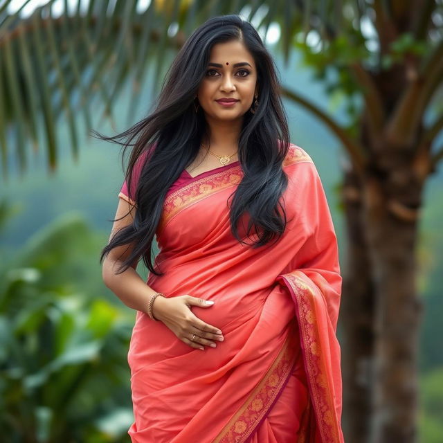 An alluring, sexy South Indian woman in her 40s, presenting her full body with confidence and grace