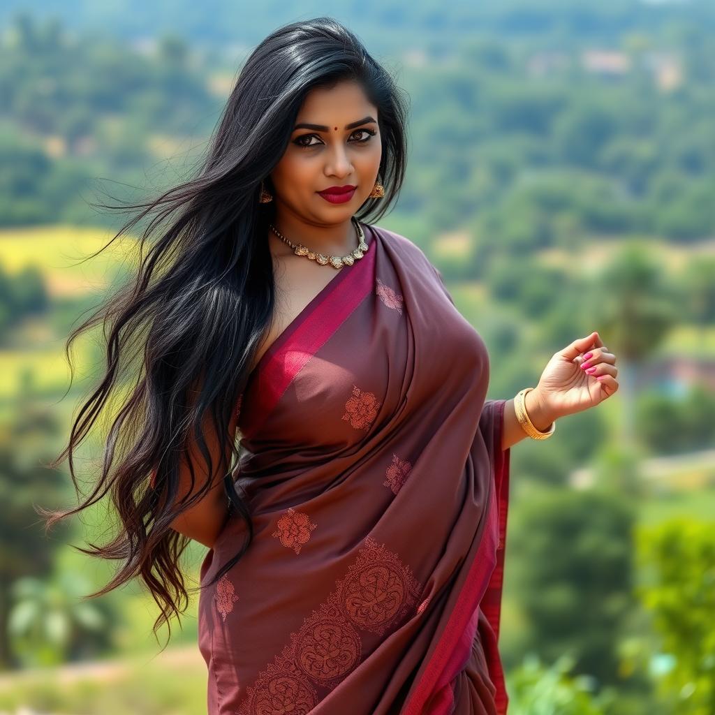 An alluring, sexy South Indian woman in her 40s, presenting her full body with confidence and grace