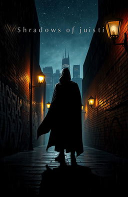 A dramatic scene depicting a figure standing in a dimly lit alley, symbolizing 'shadows of justice'