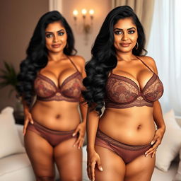 An attractive, sexy South Indian woman in her 40s, proudly showcasing her full body