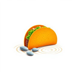A t-shirt featuring a whimsical taco design with an orange tortilla