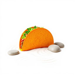 A t-shirt featuring a whimsical taco design with an orange tortilla