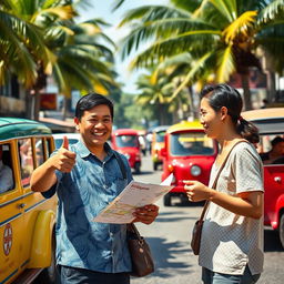 A friendly local in the Philippines giving directions to a tourist