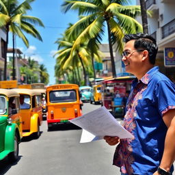 A friendly local in the Philippines giving directions to a tourist