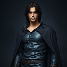 An average-looking man with medium length dark hair and a slightly muscular build
