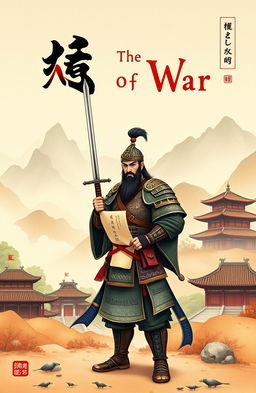 A beautifully illustrated cover design for the ancient Chinese military treatise 'The Art of War' by Sun Tzu