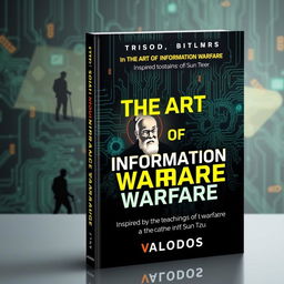 A modern and striking book cover design for 'The Art of Information Warfare' inspired by the teachings of Sun Tzu, authored by Valodos