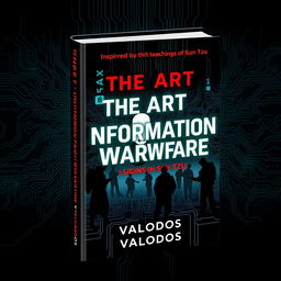 A modern and striking book cover design for 'The Art of Information Warfare' inspired by the teachings of Sun Tzu, authored by Valodos