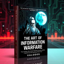 A modern and striking book cover design for 'The Art of Information Warfare' inspired by the teachings of Sun Tzu, authored by Valodos