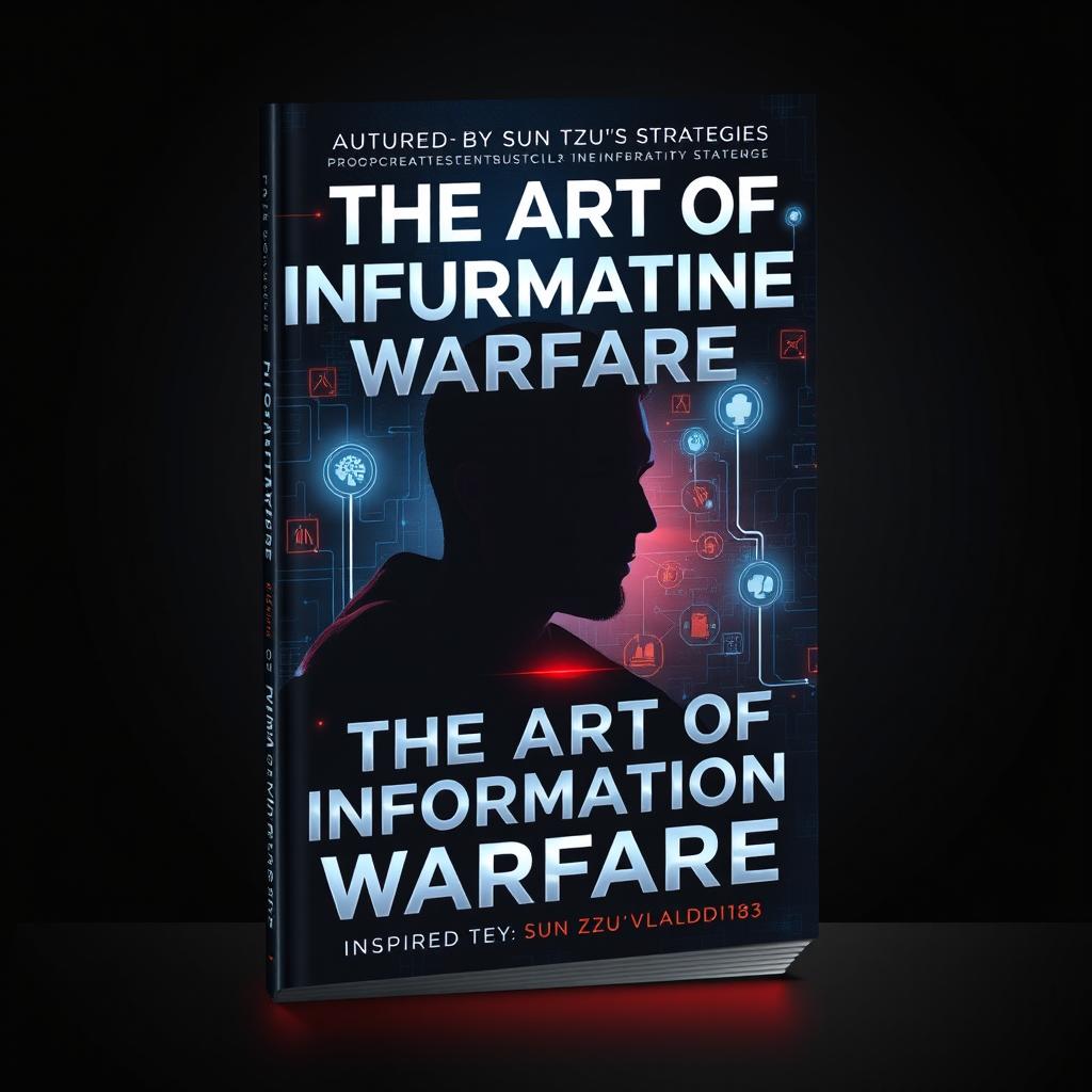 A compelling book cover design for 'The Art of Information Warfare' inspired by Sun Tzu's strategies, authored by Vladdd183