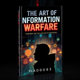 A compelling book cover design for 'The Art of Information Warfare' inspired by Sun Tzu's strategies, authored by Vladdd183