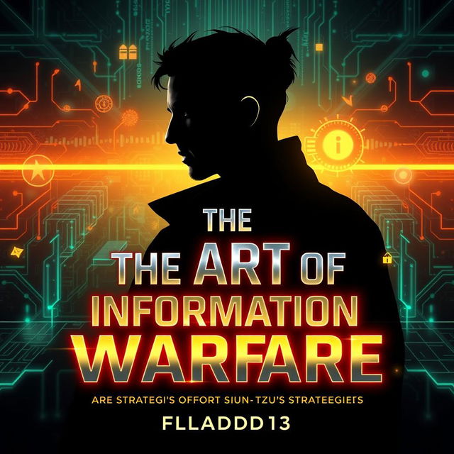 A compelling book cover design for 'The Art of Information Warfare' inspired by Sun Tzu's strategies, authored by Vladdd183