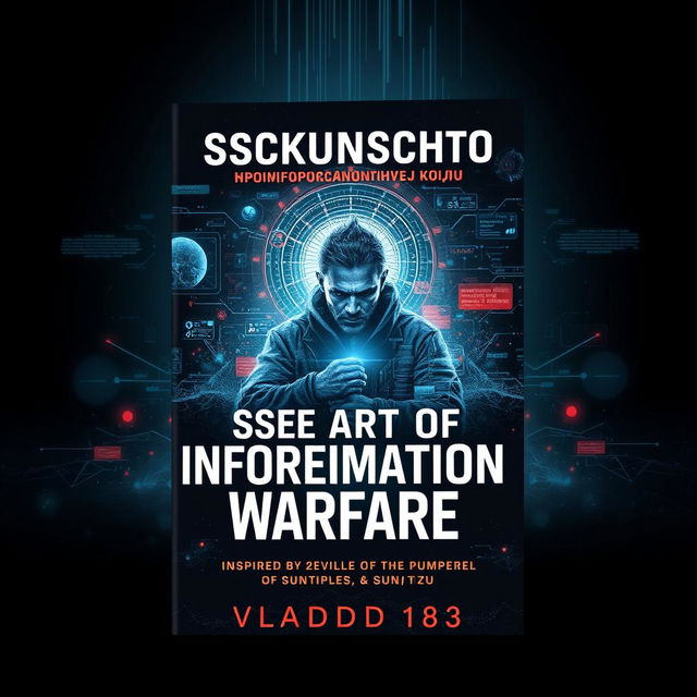 An eye-catching book cover design for 'Искусство Информационной Войны' (The Art of Information Warfare) inspired by the principles of Sun Tzu, authored by Vladdd183