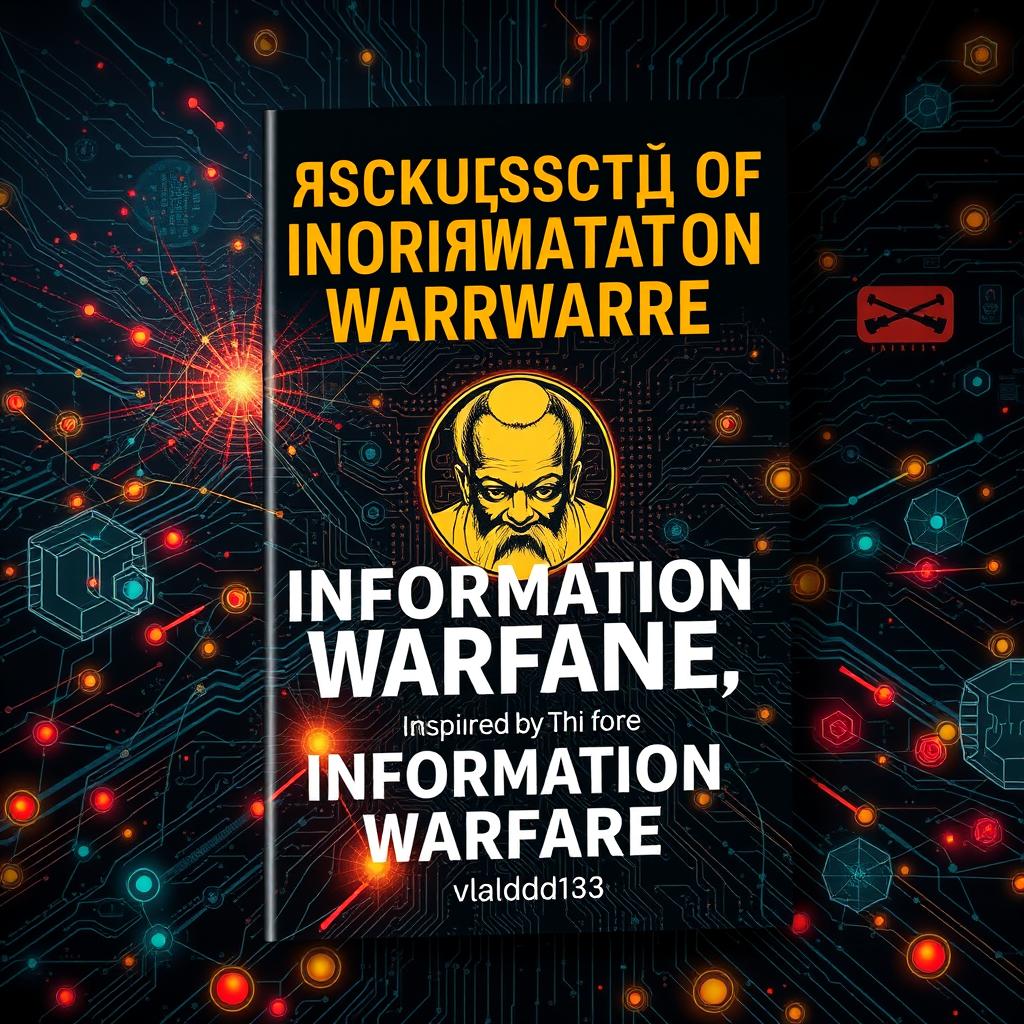 A visually striking book cover design for 'Искусство Информационной Войны' (The Art of Information Warfare) inspired by the classic strategies of Sun Tzu, authored by vladdd183