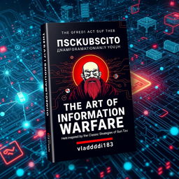 A visually striking book cover design for 'Искусство Информационной Войны' (The Art of Information Warfare) inspired by the classic strategies of Sun Tzu, authored by vladdd183