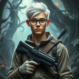 A full body frontal portrait of a young man in a Dungeons & Dragons style