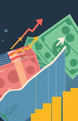 A stylized chart depicting the Rupiah currency projected to strengthen slightly, set against the backdrop of trembling U