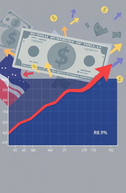 A stylized chart depicting the Rupiah currency projected to strengthen slightly, set against the backdrop of trembling U