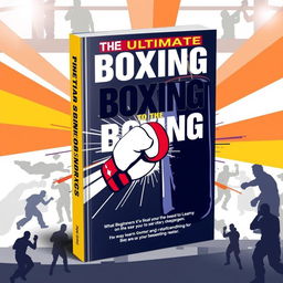 A visually appealing cover design for 'The Ultimate Beginner's Boxing Book', featuring bold and dynamic graphics related to boxing
