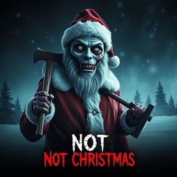 A spine-chilling horror movie poster for 'Not Christmas', featuring the sinister character known as the Mimic