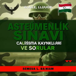 A striking ebook cover design for 'Asteğmenlik Sınavı Çalışma Kaynakları ve Sorular'