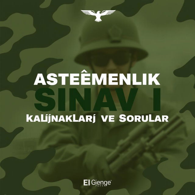 A striking ebook cover design for 'Asteğmenlik Sınavı Çalışma Kaynakları ve Sorular'