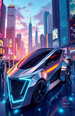 An illustration showcasing a futuristic vehicle, the KN NOVA GERAÇÃO