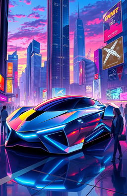 An illustration showcasing a futuristic vehicle, the KN NOVA GERAÇÃO