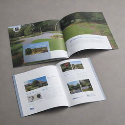 Design an improved landscape orientation catalog, 9 inches wide by 6 inches tall, for a company named IBMSAN