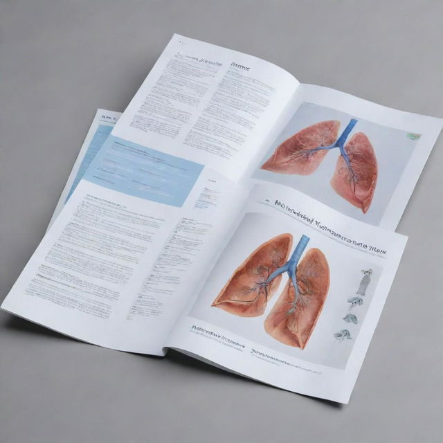 Create a collection of marketing materials including pamphlets, posters, brochures, and patient guides for a lung health company