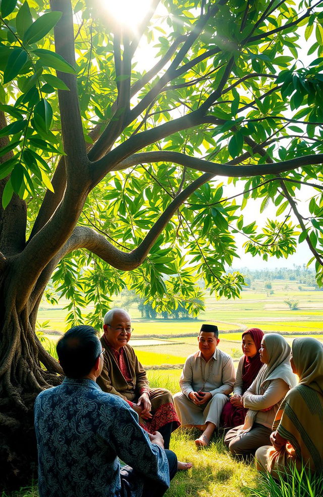 A serene and inspiring depiction of spiritual leadership in Indonesia