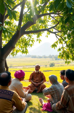 A serene and inspiring depiction of spiritual leadership in Indonesia