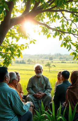 A serene and inspiring depiction of spiritual leadership in Indonesia